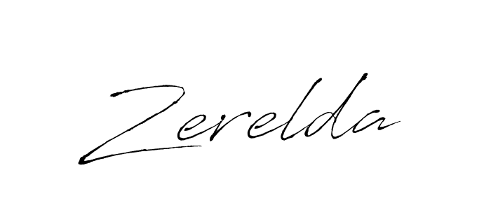 Make a beautiful signature design for name Zerelda. With this signature (Antro_Vectra) style, you can create a handwritten signature for free. Zerelda signature style 6 images and pictures png