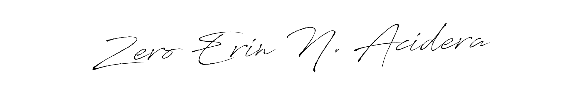 How to make Zero Erin N. Acidera name signature. Use Antro_Vectra style for creating short signs online. This is the latest handwritten sign. Zero Erin N. Acidera signature style 6 images and pictures png