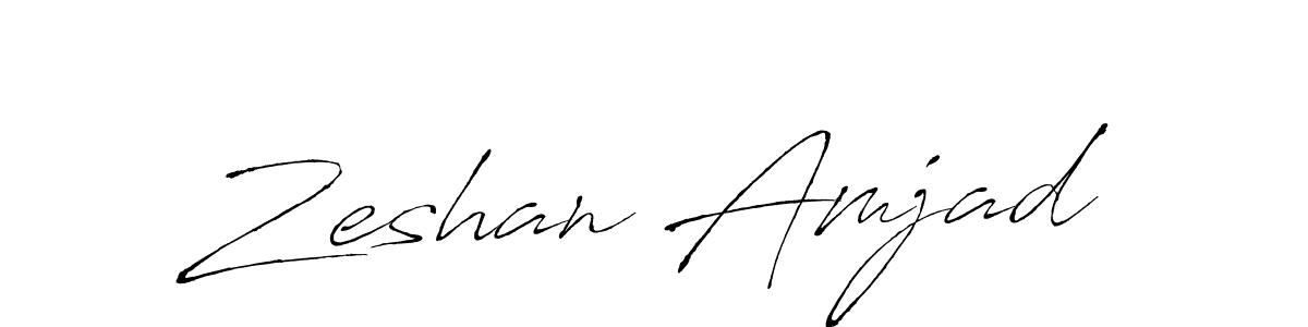 How to make Zeshan Amjad name signature. Use Antro_Vectra style for creating short signs online. This is the latest handwritten sign. Zeshan Amjad signature style 6 images and pictures png