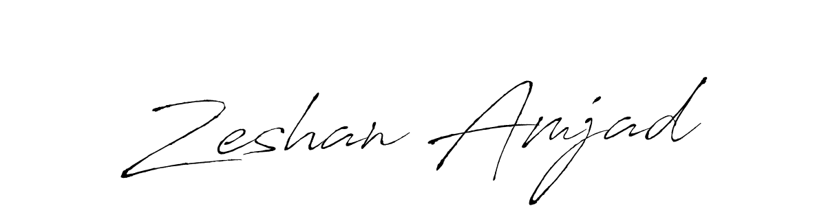 How to make Zeshan Amjad name signature. Use Antro_Vectra style for creating short signs online. This is the latest handwritten sign. Zeshan Amjad signature style 6 images and pictures png