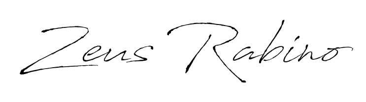 Achieve flawless digital penmanship with Zeus Rabino name in Antro_Vectra font. The perfect tool for creating online signatures. Zeus Rabino signature style 6 images and pictures png