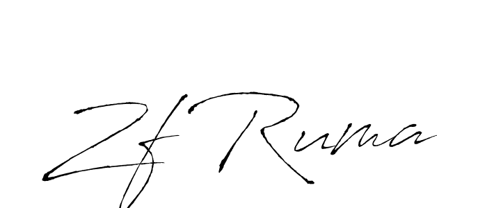 Also we have Zf Ruma name is the best signature style. Create professional handwritten signature collection using Antro_Vectra autograph style. Zf Ruma signature style 6 images and pictures png