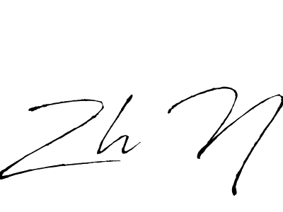 Zh N stylish signature style. Best Handwritten Sign (Antro_Vectra) for my name. Handwritten Signature Collection Ideas for my name Zh N. Zh N signature style 6 images and pictures png