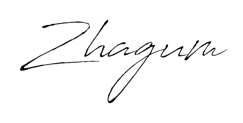 The Antro_Vectra handwriting style adds charm and authenticity to name Zhagum. A wonderful choice for personal thank-you notes. Zhagum signature style 6 images and pictures png