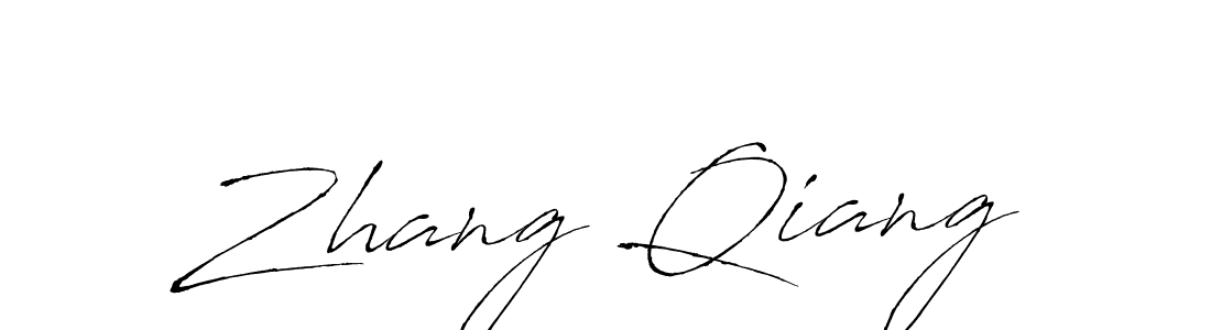 Make a beautiful signature design for name Zhang Qiang. With this signature (Antro_Vectra) style, you can create a handwritten signature for free. Zhang Qiang signature style 6 images and pictures png