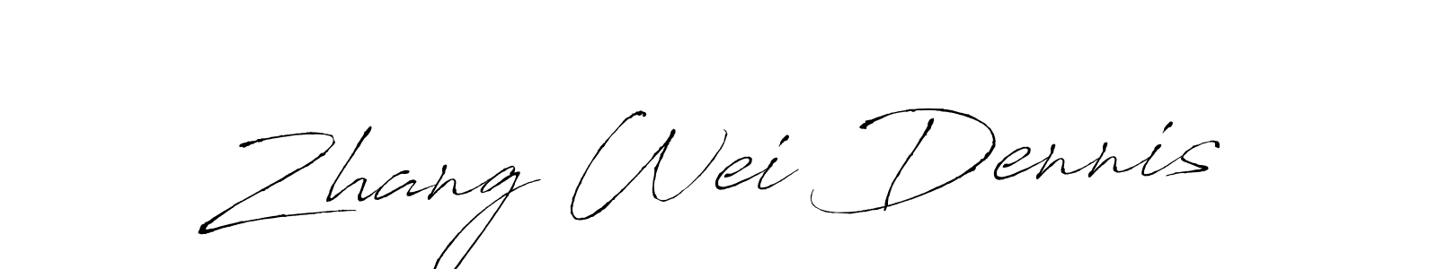 How to make Zhang Wei Dennis name signature. Use Antro_Vectra style for creating short signs online. This is the latest handwritten sign. Zhang Wei Dennis signature style 6 images and pictures png