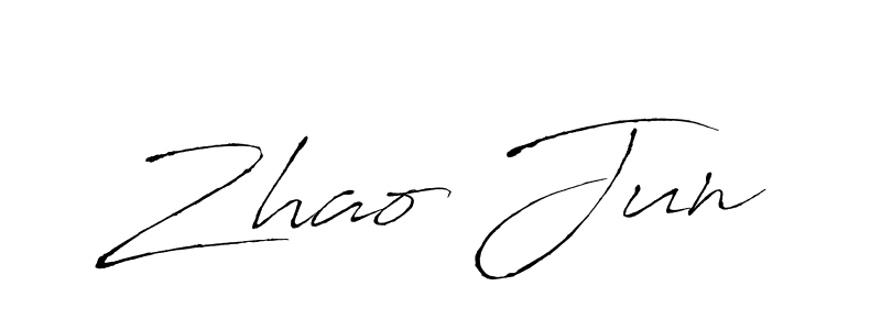 Make a beautiful signature design for name Zhao Jun. With this signature (Antro_Vectra) style, you can create a handwritten signature for free. Zhao Jun signature style 6 images and pictures png