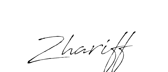 Make a beautiful signature design for name Zhariff. With this signature (Antro_Vectra) style, you can create a handwritten signature for free. Zhariff signature style 6 images and pictures png