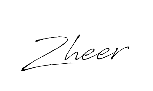 How to make Zheer signature? Antro_Vectra is a professional autograph style. Create handwritten signature for Zheer name. Zheer signature style 6 images and pictures png