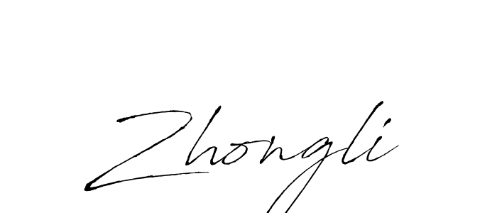 Zhongli stylish signature style. Best Handwritten Sign (Antro_Vectra) for my name. Handwritten Signature Collection Ideas for my name Zhongli. Zhongli signature style 6 images and pictures png