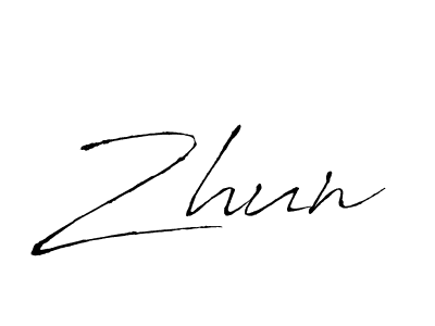 Also we have Zhun name is the best signature style. Create professional handwritten signature collection using Antro_Vectra autograph style. Zhun signature style 6 images and pictures png