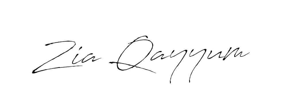Create a beautiful signature design for name Zia Qayyum. With this signature (Antro_Vectra) fonts, you can make a handwritten signature for free. Zia Qayyum signature style 6 images and pictures png