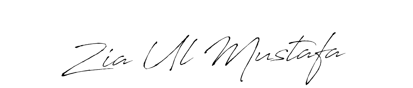 Create a beautiful signature design for name Zia Ul Mustafa. With this signature (Antro_Vectra) fonts, you can make a handwritten signature for free. Zia Ul Mustafa signature style 6 images and pictures png