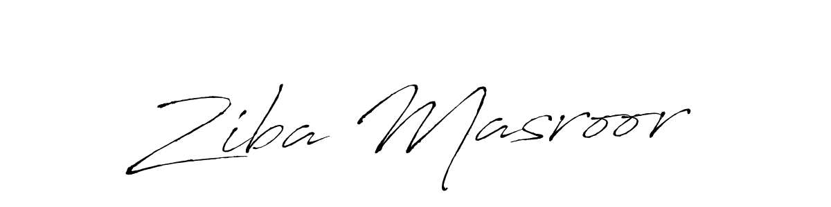 How to make Ziba Masroor name signature. Use Antro_Vectra style for creating short signs online. This is the latest handwritten sign. Ziba Masroor signature style 6 images and pictures png