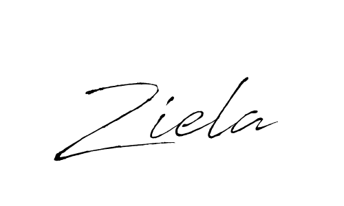 Use a signature maker to create a handwritten signature online. With this signature software, you can design (Antro_Vectra) your own signature for name Ziela. Ziela signature style 6 images and pictures png