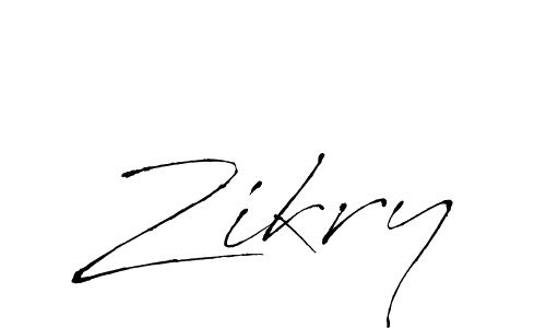 How to make Zikry signature? Antro_Vectra is a professional autograph style. Create handwritten signature for Zikry name. Zikry signature style 6 images and pictures png