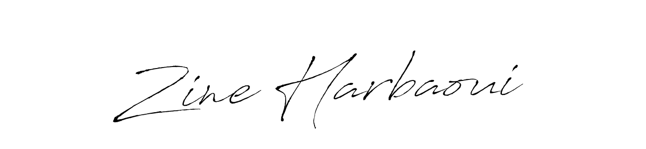 Create a beautiful signature design for name Zine Harbaoui. With this signature (Antro_Vectra) fonts, you can make a handwritten signature for free. Zine Harbaoui signature style 6 images and pictures png