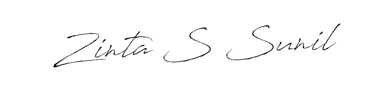 Create a beautiful signature design for name Zinta S Sunil. With this signature (Antro_Vectra) fonts, you can make a handwritten signature for free. Zinta S Sunil signature style 6 images and pictures png