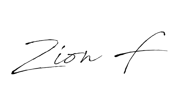 How to make Zion F name signature. Use Antro_Vectra style for creating short signs online. This is the latest handwritten sign. Zion F signature style 6 images and pictures png