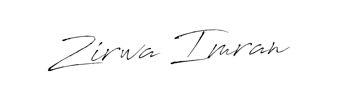Design your own signature with our free online signature maker. With this signature software, you can create a handwritten (Antro_Vectra) signature for name Zirwa Imran. Zirwa Imran signature style 6 images and pictures png