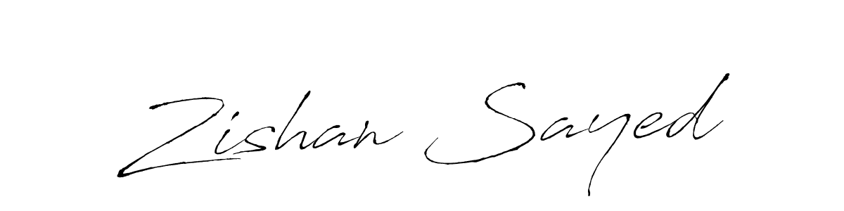 Make a beautiful signature design for name Zishan Sayed. With this signature (Antro_Vectra) style, you can create a handwritten signature for free. Zishan Sayed signature style 6 images and pictures png