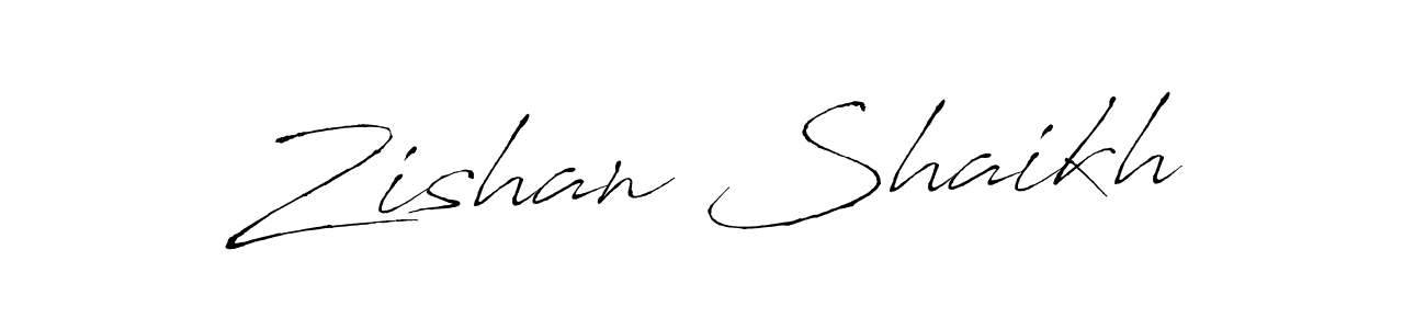 Make a beautiful signature design for name Zishan Shaikh. With this signature (Antro_Vectra) style, you can create a handwritten signature for free. Zishan Shaikh signature style 6 images and pictures png