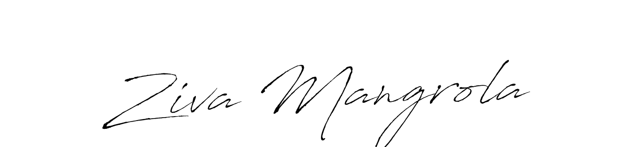 Similarly Antro_Vectra is the best handwritten signature design. Signature creator online .You can use it as an online autograph creator for name Ziva Mangrola. Ziva Mangrola signature style 6 images and pictures png