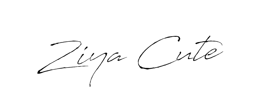Create a beautiful signature design for name Ziya Cute. With this signature (Antro_Vectra) fonts, you can make a handwritten signature for free. Ziya Cute signature style 6 images and pictures png