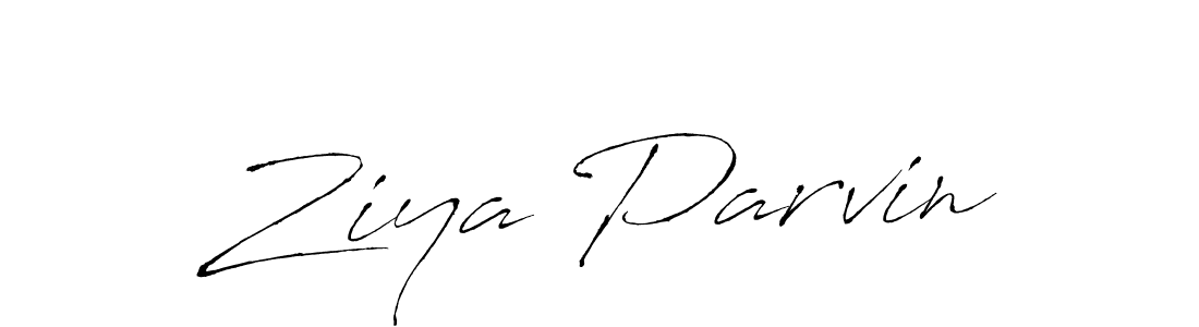 How to make Ziya Parvin name signature. Use Antro_Vectra style for creating short signs online. This is the latest handwritten sign. Ziya Parvin signature style 6 images and pictures png