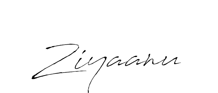 Make a beautiful signature design for name Ziyaanu. With this signature (Antro_Vectra) style, you can create a handwritten signature for free. Ziyaanu signature style 6 images and pictures png