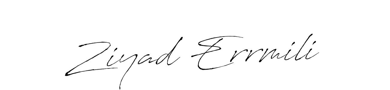 How to make Ziyad Errmili name signature. Use Antro_Vectra style for creating short signs online. This is the latest handwritten sign. Ziyad Errmili signature style 6 images and pictures png