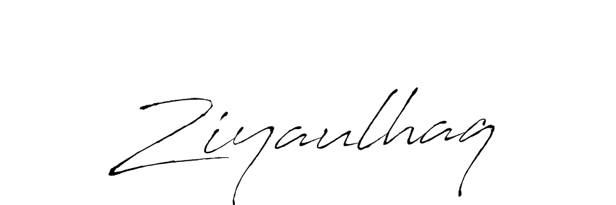 Make a beautiful signature design for name Ziyaulhaq. With this signature (Antro_Vectra) style, you can create a handwritten signature for free. Ziyaulhaq signature style 6 images and pictures png