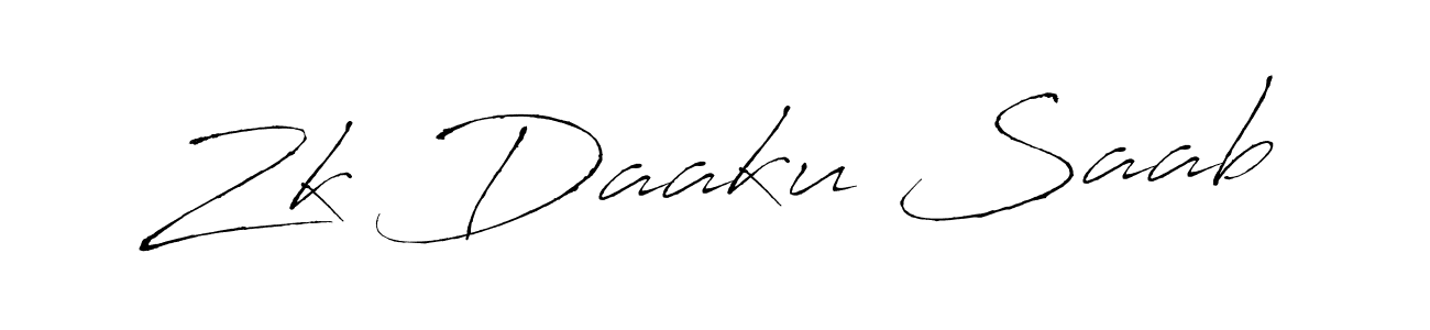 How to make Zk Daaku Saab name signature. Use Antro_Vectra style for creating short signs online. This is the latest handwritten sign. Zk Daaku Saab signature style 6 images and pictures png