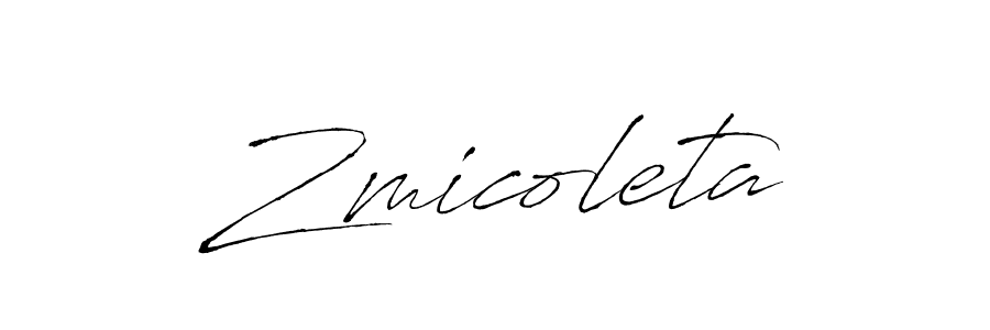 Zmicoleta stylish signature style. Best Handwritten Sign (Antro_Vectra) for my name. Handwritten Signature Collection Ideas for my name Zmicoleta. Zmicoleta signature style 6 images and pictures png
