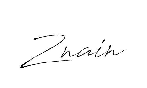 Znain stylish signature style. Best Handwritten Sign (Antro_Vectra) for my name. Handwritten Signature Collection Ideas for my name Znain. Znain signature style 6 images and pictures png