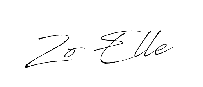 How to make Zo Elle name signature. Use Antro_Vectra style for creating short signs online. This is the latest handwritten sign. Zo Elle signature style 6 images and pictures png