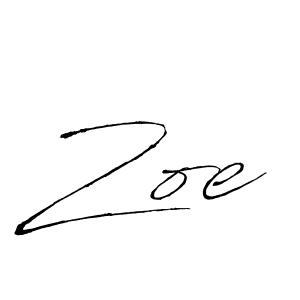 Zoe stylish signature style. Best Handwritten Sign (Antro_Vectra) for my name. Handwritten Signature Collection Ideas for my name Zoe. Zoe signature style 6 images and pictures png