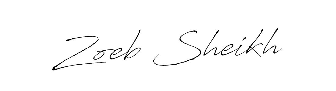 Make a beautiful signature design for name Zoeb Sheikh. With this signature (Antro_Vectra) style, you can create a handwritten signature for free. Zoeb Sheikh signature style 6 images and pictures png