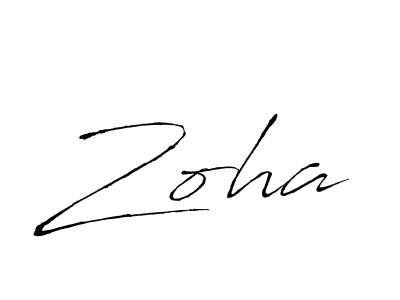 Use a signature maker to create a handwritten signature online. With this signature software, you can design (Antro_Vectra) your own signature for name Zoha. Zoha signature style 6 images and pictures png