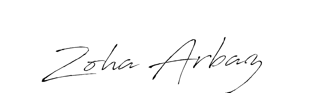 Make a beautiful signature design for name Zoha Arbaz. With this signature (Antro_Vectra) style, you can create a handwritten signature for free. Zoha Arbaz signature style 6 images and pictures png