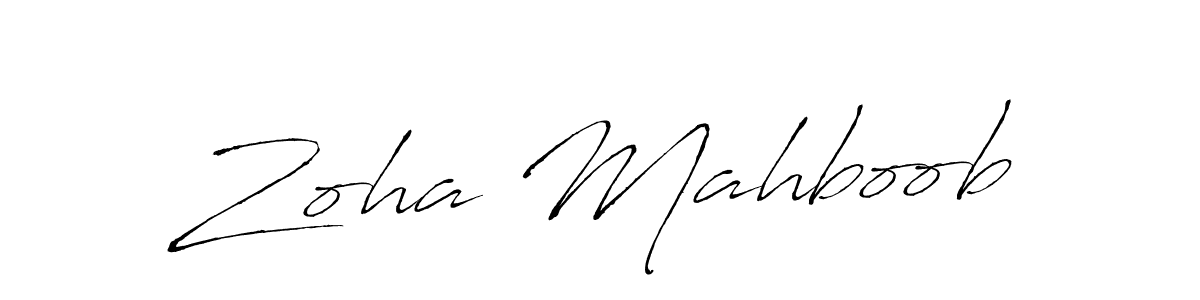 Create a beautiful signature design for name Zoha Mahboob. With this signature (Antro_Vectra) fonts, you can make a handwritten signature for free. Zoha Mahboob signature style 6 images and pictures png