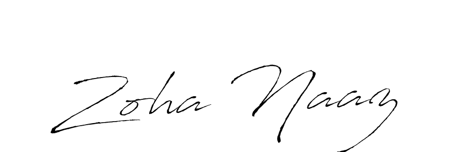 How to make Zoha Naaz name signature. Use Antro_Vectra style for creating short signs online. This is the latest handwritten sign. Zoha Naaz signature style 6 images and pictures png