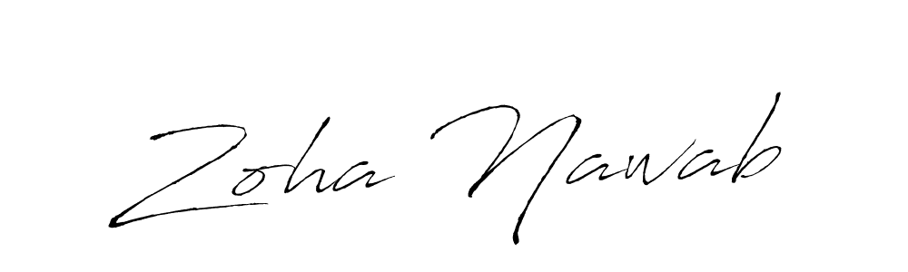 Design your own signature with our free online signature maker. With this signature software, you can create a handwritten (Antro_Vectra) signature for name Zoha Nawab. Zoha Nawab signature style 6 images and pictures png