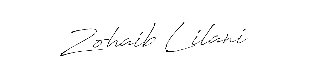 How to make Zohaib Lilani name signature. Use Antro_Vectra style for creating short signs online. This is the latest handwritten sign. Zohaib Lilani signature style 6 images and pictures png