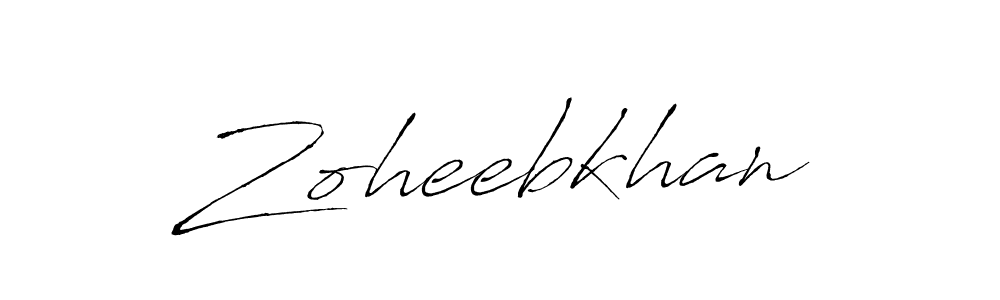 Make a beautiful signature design for name Zoheebkhan. With this signature (Antro_Vectra) style, you can create a handwritten signature for free. Zoheebkhan signature style 6 images and pictures png