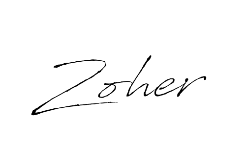 Antro_Vectra is a professional signature style that is perfect for those who want to add a touch of class to their signature. It is also a great choice for those who want to make their signature more unique. Get Zoher name to fancy signature for free. Zoher signature style 6 images and pictures png