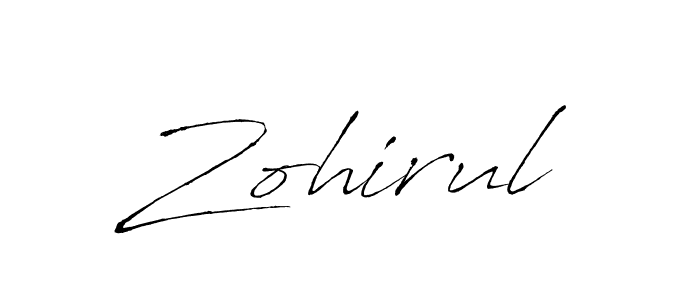 How to make Zohirul signature? Antro_Vectra is a professional autograph style. Create handwritten signature for Zohirul name. Zohirul signature style 6 images and pictures png