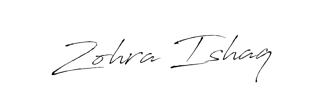 Antro_Vectra is a professional signature style that is perfect for those who want to add a touch of class to their signature. It is also a great choice for those who want to make their signature more unique. Get Zohra Ishaq name to fancy signature for free. Zohra Ishaq signature style 6 images and pictures png