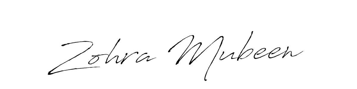 Make a beautiful signature design for name Zohra Mubeen. With this signature (Antro_Vectra) style, you can create a handwritten signature for free. Zohra Mubeen signature style 6 images and pictures png