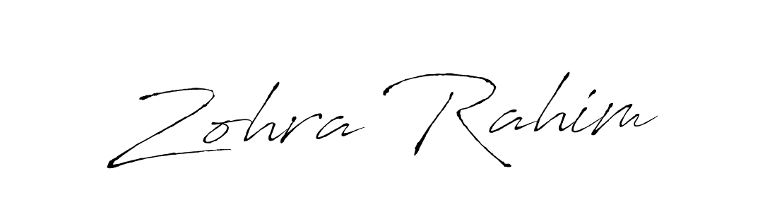 Also You can easily find your signature by using the search form. We will create Zohra Rahim name handwritten signature images for you free of cost using Antro_Vectra sign style. Zohra Rahim signature style 6 images and pictures png